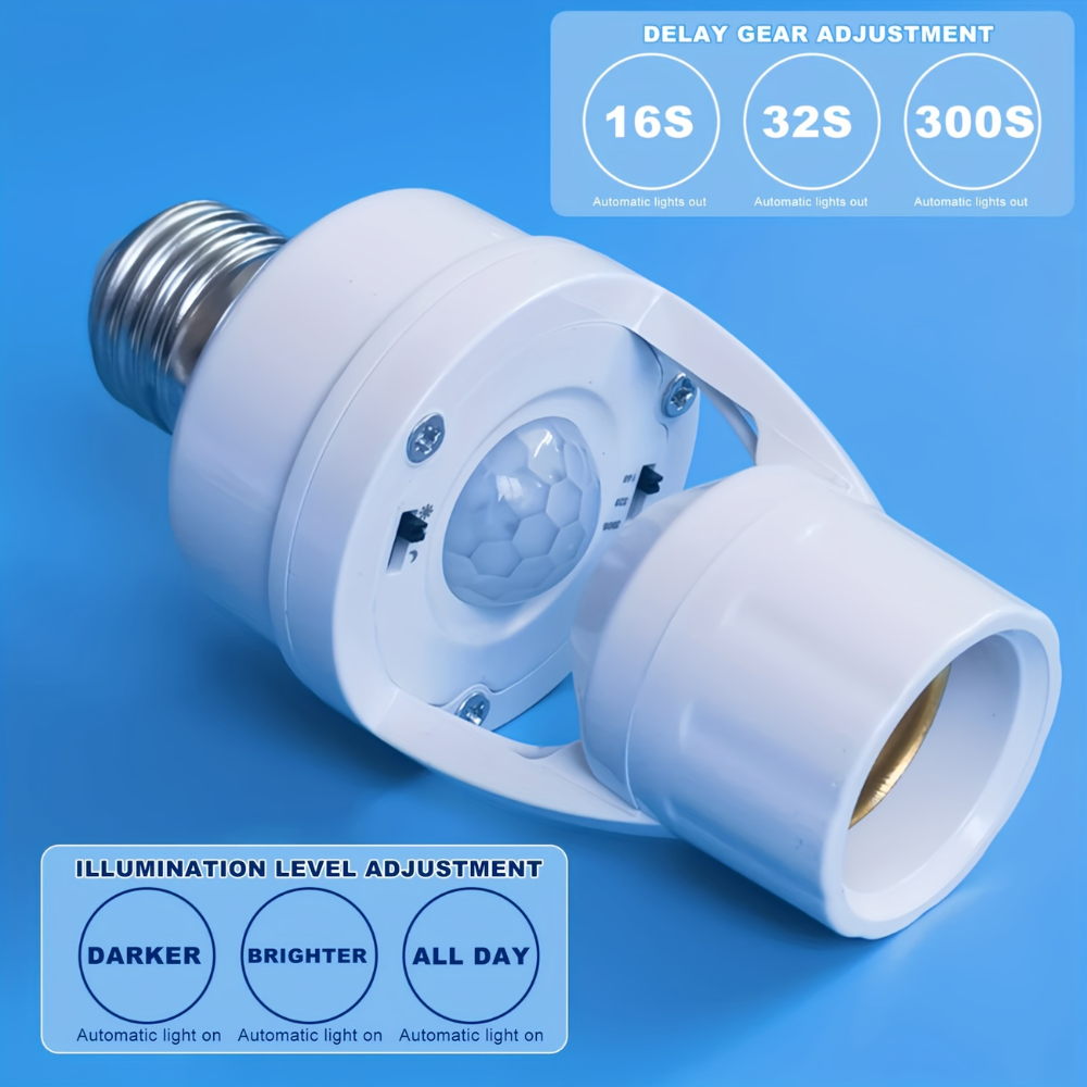 Infrared Motion Sensor Lamp Holder – 360° Smart Light Socket with Automatic On/Off Detection