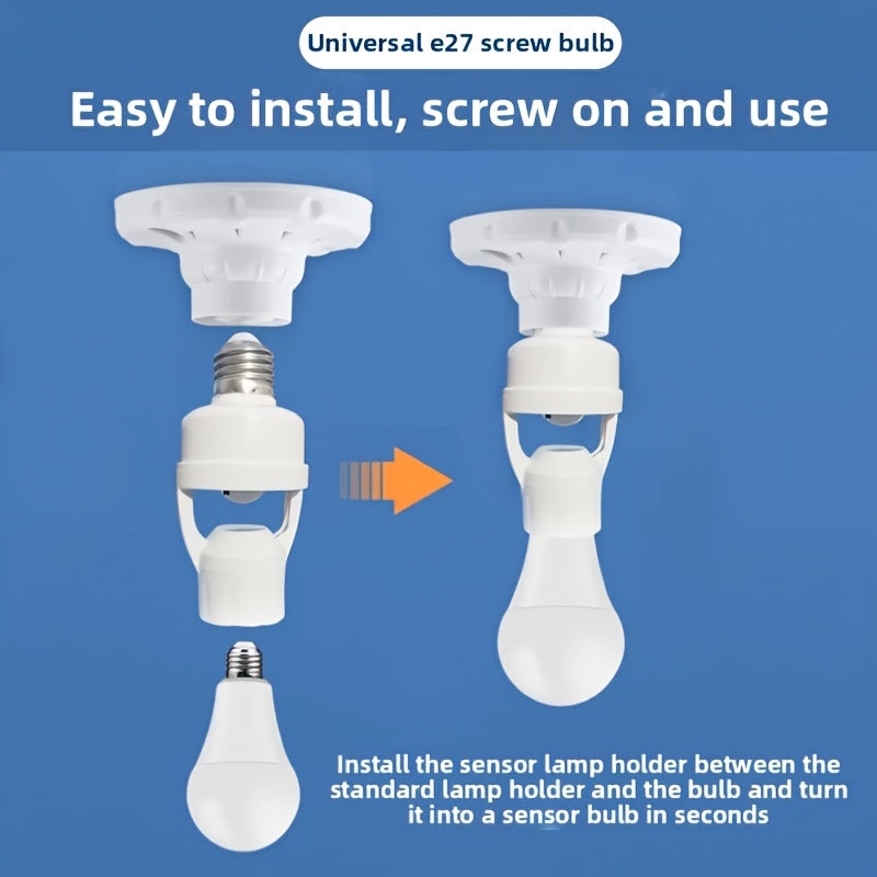 Infrared Motion Sensor Lamp Holder – 360° Smart Light Socket with Automatic On/Off Detection