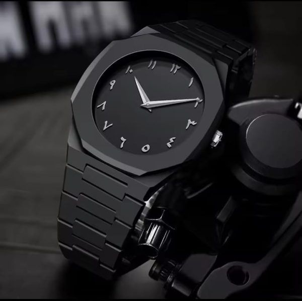 Aura black & white Arabic Watch
