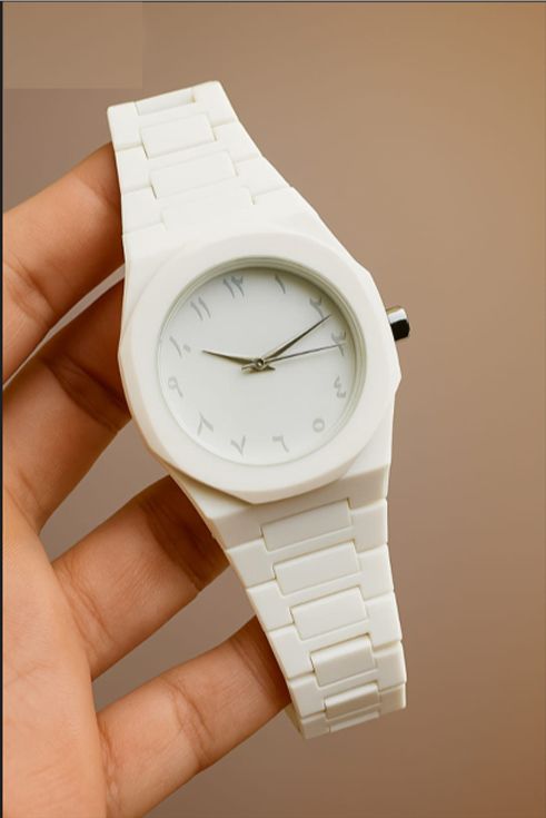 Aura black & white Arabic Watch